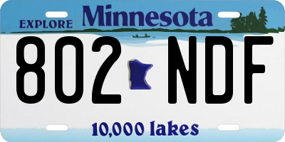 MN license plate 802NDF