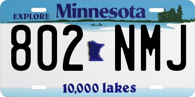MN license plate 802NMJ