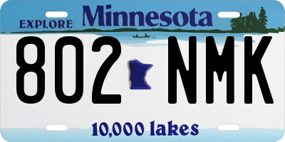 MN license plate 802NMK