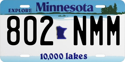 MN license plate 802NMM