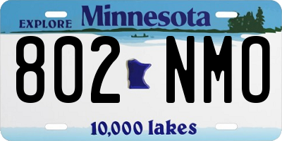 MN license plate 802NMO