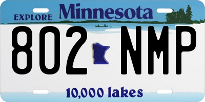 MN license plate 802NMP