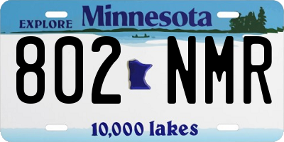 MN license plate 802NMR