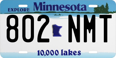 MN license plate 802NMT