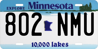 MN license plate 802NMU