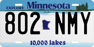 MN license plate 802NMY