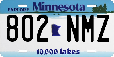 MN license plate 802NMZ