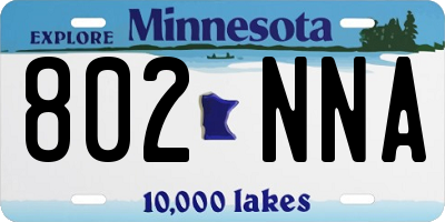MN license plate 802NNA