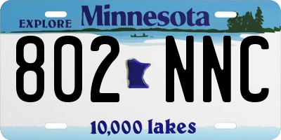 MN license plate 802NNC