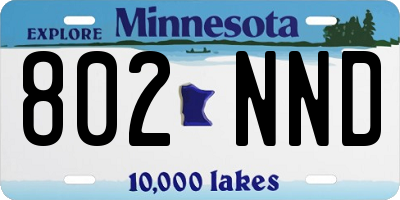 MN license plate 802NND
