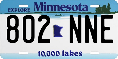 MN license plate 802NNE