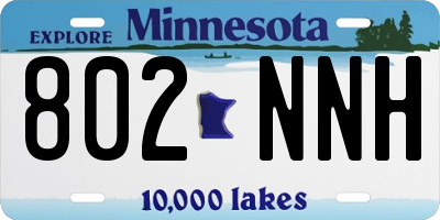 MN license plate 802NNH