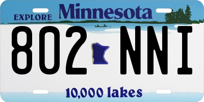 MN license plate 802NNI