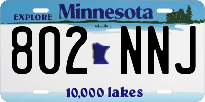 MN license plate 802NNJ