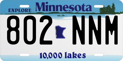 MN license plate 802NNM