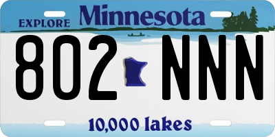 MN license plate 802NNN