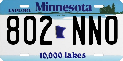 MN license plate 802NNO