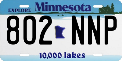 MN license plate 802NNP