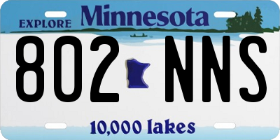 MN license plate 802NNS