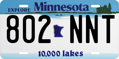 MN license plate 802NNT