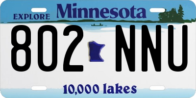 MN license plate 802NNU