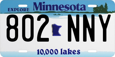 MN license plate 802NNY