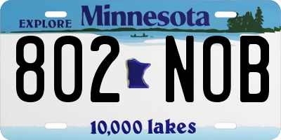 MN license plate 802NOB