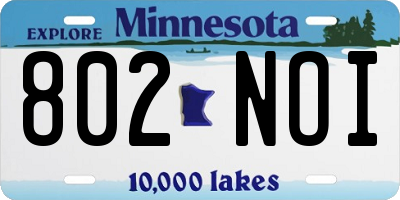 MN license plate 802NOI