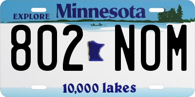 MN license plate 802NOM