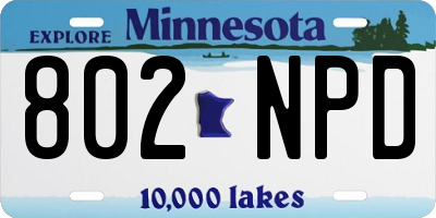 MN license plate 802NPD
