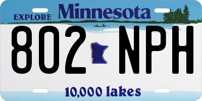 MN license plate 802NPH