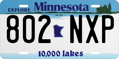 MN license plate 802NXP