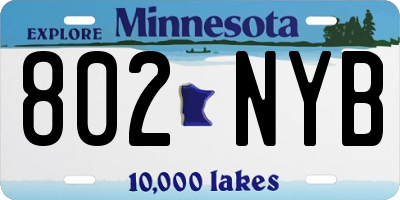 MN license plate 802NYB