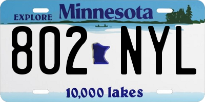 MN license plate 802NYL