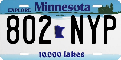 MN license plate 802NYP