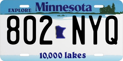 MN license plate 802NYQ