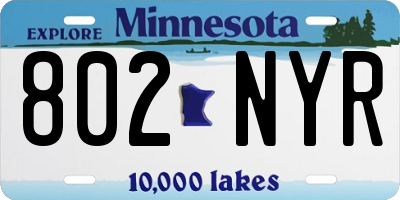 MN license plate 802NYR