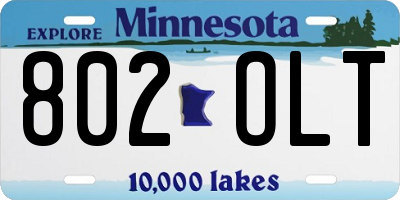 MN license plate 802OLT