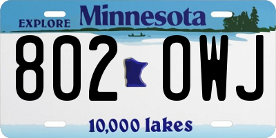 MN license plate 802OWJ