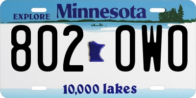 MN license plate 802OWO
