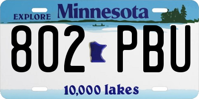 MN license plate 802PBU