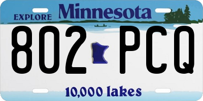 MN license plate 802PCQ
