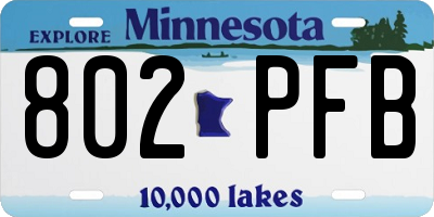 MN license plate 802PFB
