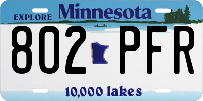 MN license plate 802PFR