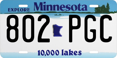 MN license plate 802PGC