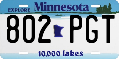 MN license plate 802PGT