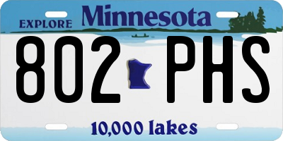 MN license plate 802PHS