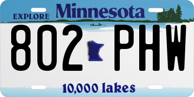 MN license plate 802PHW