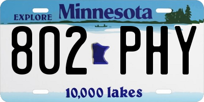MN license plate 802PHY