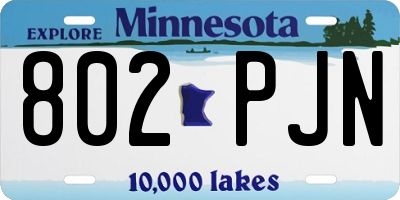 MN license plate 802PJN